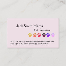 Cartão De Visita Garota Miami Paws, Pet Sitter, Pet Groomer, Vet