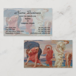 Cartão De Visita Garotas Gregas Leighton apanhando pedras pelo mar