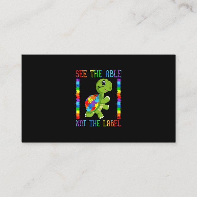 Cartão De Visita Garoto Autista Mãe Combatendo Tartaruga Quebra-cab (Frente)