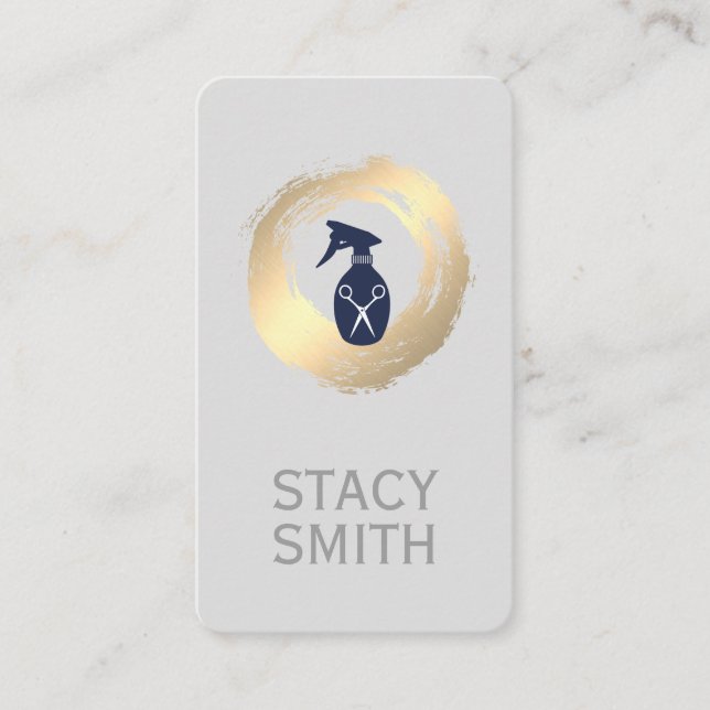 Cartão De Visita Garrafa de água escovada Dourada Garrafas de salão (Frente)