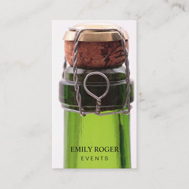 Cartão De Visita Garrafa de Champagne (Frente)