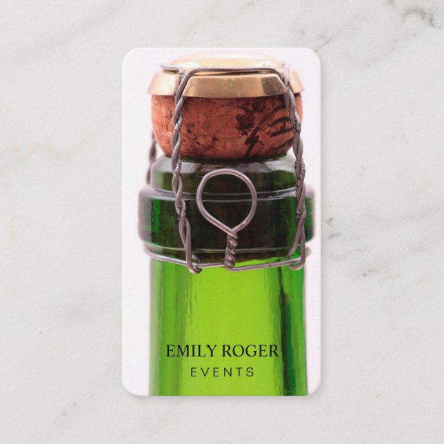 Cartão De Visita Garrafa de Champanhe (Frente)