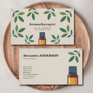 Cartão De Visita Garrafa de Óleo Essencial - Aromaterapeuta