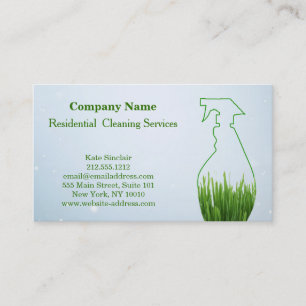 Cartão De Visita Garrafa de pulverização do Serviço de Limpeza Prof