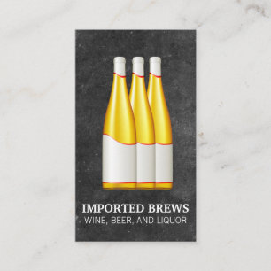 Cartão De Visita Garrafa de Vinho e Slate