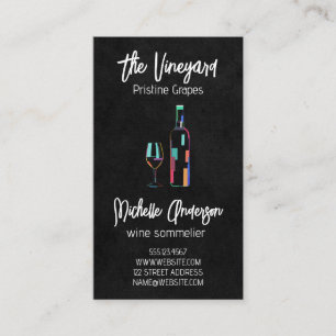 Cartão De Visita Garrafa de vinho e vidro