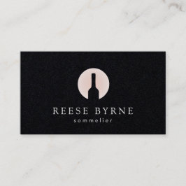 Cartão De Visita Garrafa de vinho Logotipo Sommelier Preto