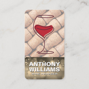 Cartão De Visita Garrafa de Vinho Vidro Logotipo Preto   Rolhas   V