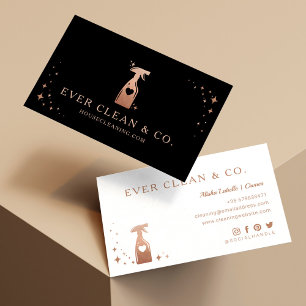 Cartão De Visita Garrafa profissional de pulverização e limpeza de 