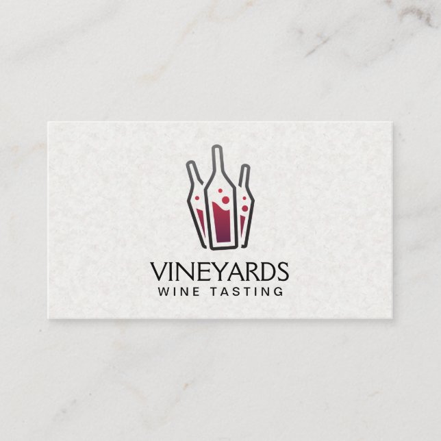 Cartão De Visita Garrafas de vinho (Frente)