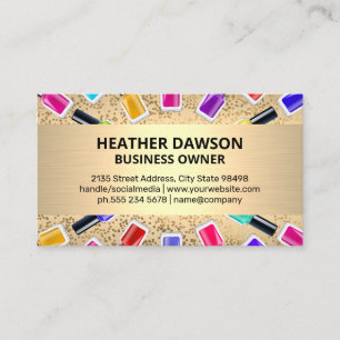 Cartão De Visita Garrafas em polonês  Dourado metálico  Speck Dou