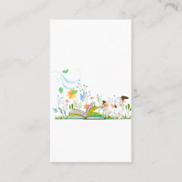 Cartão De Visita Gatinho Bastante Lendo um Livro