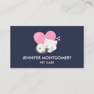 Cartão De Visita Gatinho Branco Bonito Dormindo