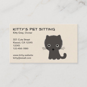 Cartão De Visita Gatinho Cinza Fofo