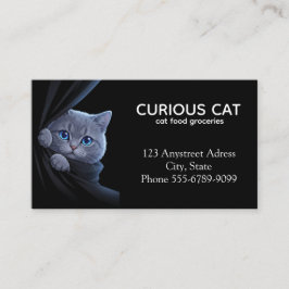 Cartão De Visita Gatinho Curioso de Olhos Azuis