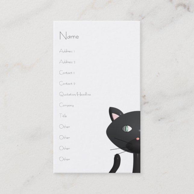 Cartão De Visita Gatinho em Paris (Frente)