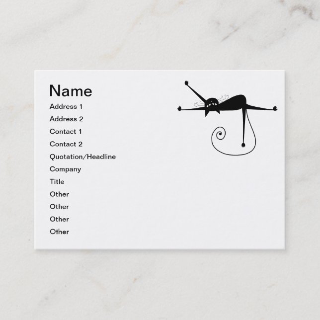 Cartão De Visita Gatinho irrisório preto 7 (Frente)