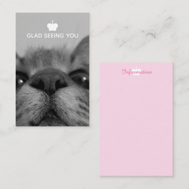 Cartão De Visita Gatinho preto&branco de 17 anos (Frente/Verso)