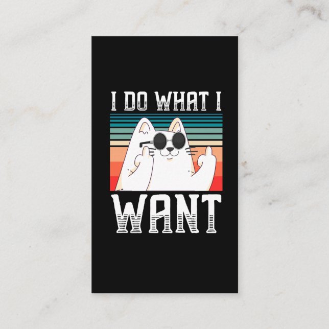 Cartão De Visita Gatinho Selfish do Gatinho do dedo médio das Pesso (Frente)