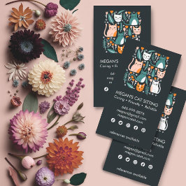 Cartão De Visita Gatinhos Coloridos De Gatos De Gato Cortado