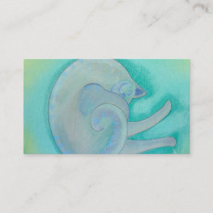 Cartão De Visita Gato cinzento sonolento