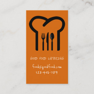 Cartão De Visita Gato de catering da anca moderna na moda