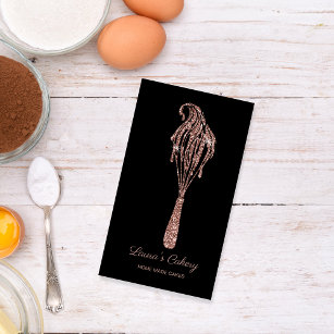 Cartão De Visita Gato de gotas e doces para a Home Bakery do Cupcak