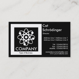 Cartão De Visita Gato de Schrödinger - Preto