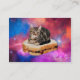 Cartão De Visita gato do pão - gato do espaço - gatos no espaço (Verso)