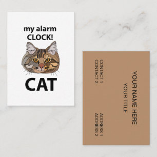 Cartão De Visita Gato Enfrenta Meu Despertador Gato Tabby