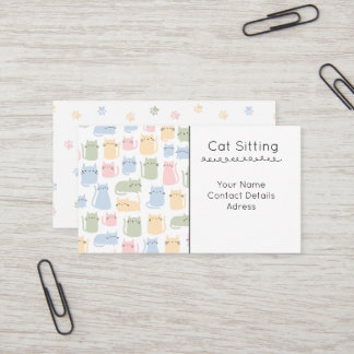 Cartão De Visita Gato Fofo Sentado