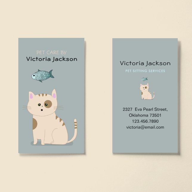 Cartão De Visita Gato Gato-Gato-Gato-Gato-De-Pet Serviços De Sessão (Criador carregado)