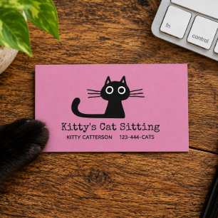 Cartão De Visita Gato Preto Fofo Felino Divertido Animal Excênt