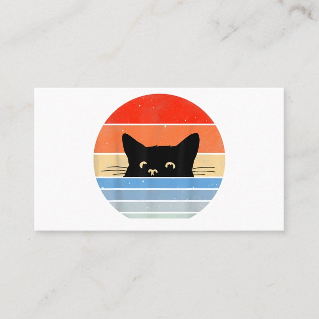 Cartão De Visita Gato Retro, Gato-Pato, Proprietário De Gatos, Gato (Frente)