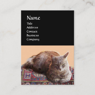 CARTÃO DE VISITA GATO TURCO NO ANTIGO MONOGRAMA DE CARPETE