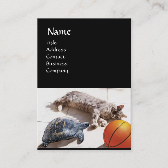 CARTÃO DE VISITA GATO, TURTEIRA E BOLA DE BASE (Frente)