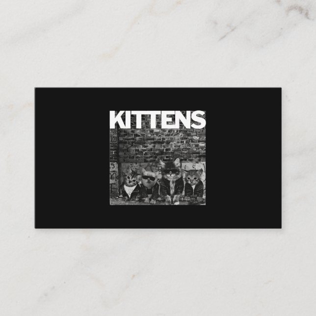 Cartão De Visita Gatos legal Gatinhos Medem Punk Rock Banda Engraça (Frente)