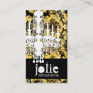 Cartão De Visita GC| Jolie Chandelier Bee Damask