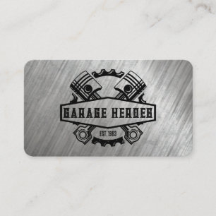 Cartão De Visita Gears Pistons   Metal   Serviços De Automóveis