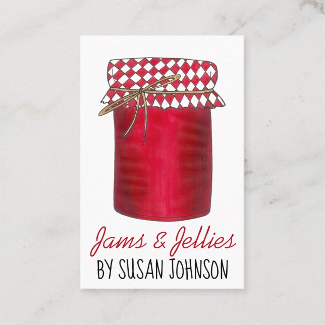 Cartão De Visita Geleias de Geleia Homemade Fruta Preserva Mercador (Frente)