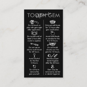 Cartão De Visita Gema do dente preto branco impresso físico depois 