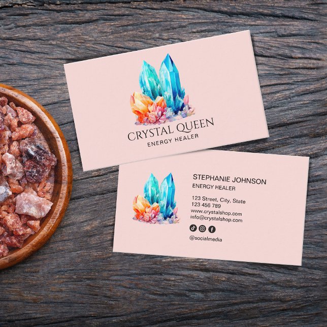 Cartão De Visita Gemas espirituais de cristais de aquecedores de en (Criador carregado)