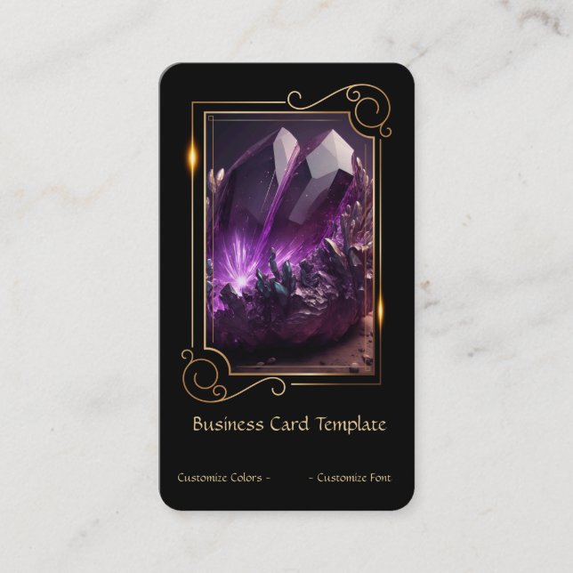 Cartão De Visita Gemstone Crystal Healing Ameyst (Frente)