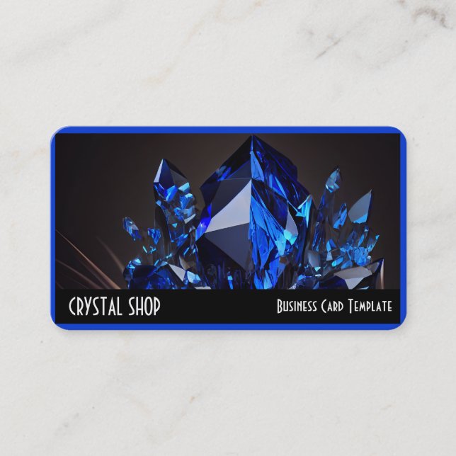 Cartão De Visita Gemstone Crystals Blue Sapphire (Frente)