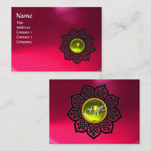 Cartão De Visita GEMSTONE MONOGRAMAS Rosa MASCULINO AMARELO DE FLOR