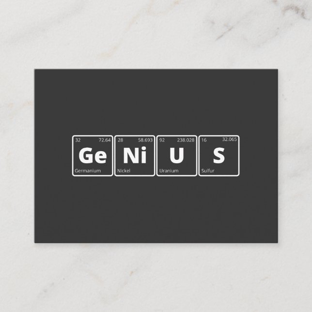 Cartão De Visita Genius - Periodic Table (Frente)