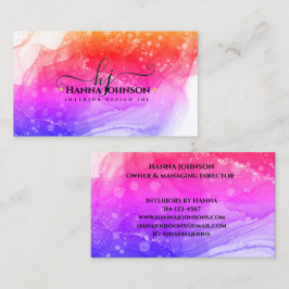 Cartão De Visita Geodo inicial do Monograma de Agato de Marble Dour