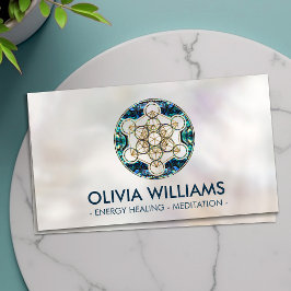 Cartão De Visita Geometria do Cubo do Metatron - Shell Abalone