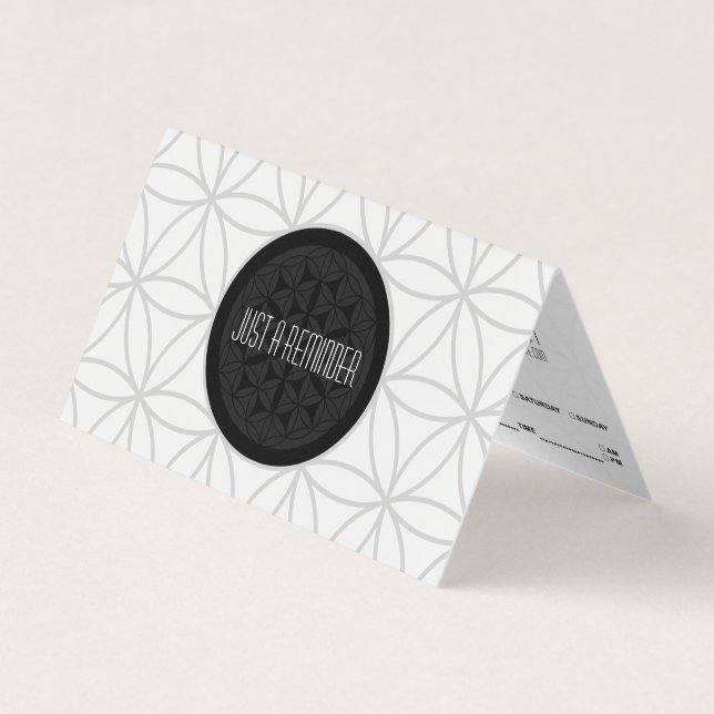 Cartão De Visita geometria sagrado lembrete dobrado da nomeação (Frente)