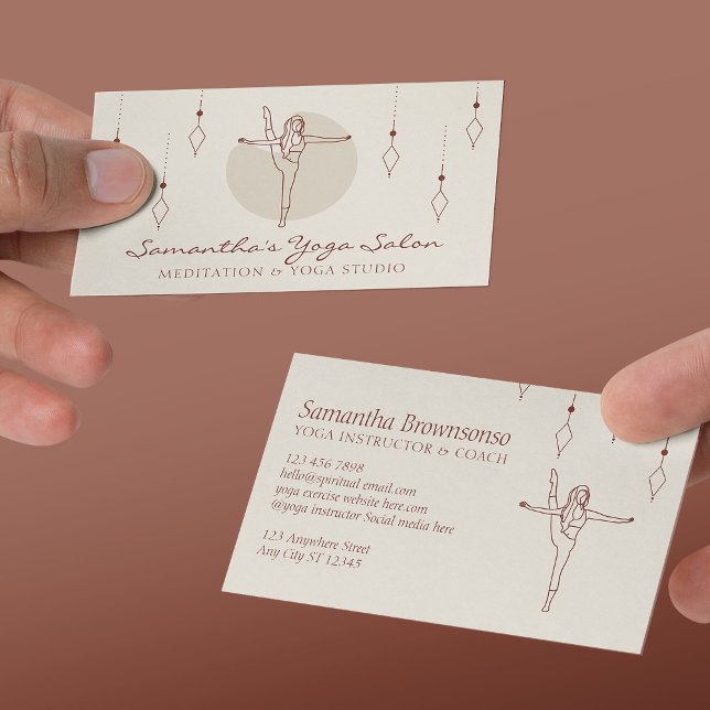 Cartão De Visita Geometria Segredo de Ivory Pose Yoga Pilota Espiri (Ivory Secret Geometry Pose Yoga Pilates Spiritual Business Card
)